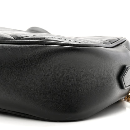 Gucci Calfskin Matelasse Small GG Marmont Chain Shoulder Bag Black 10 of 11