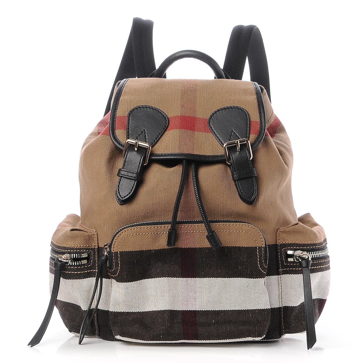 Burberry Canvas Mega Check Medium Rucksack Backpack Black 1 of 8