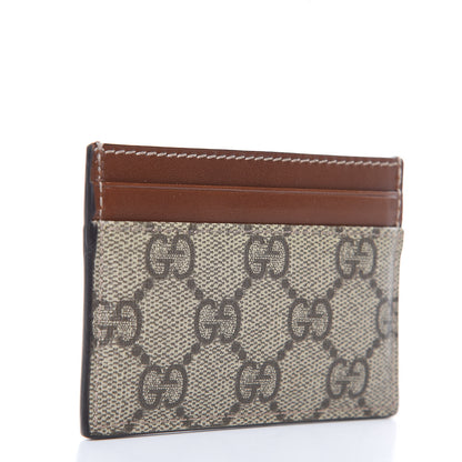Gucci GG Supreme Monogram Calfskin Card Holder Beige Ebony Cuir 3 of 7