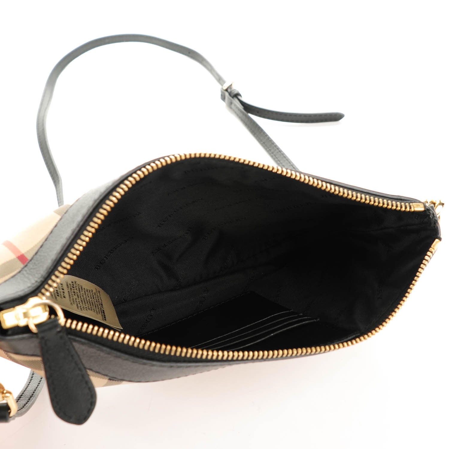 Burberry Horseferry Check Peyton Crossbody Clutch Bag Black 5 of 7