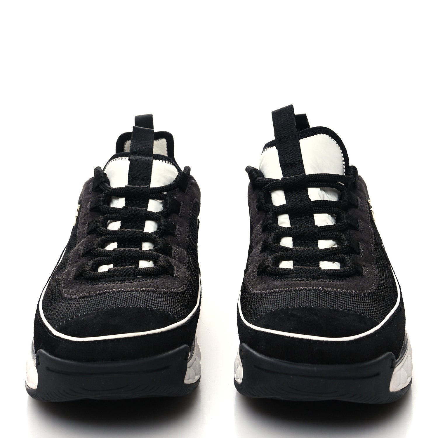 Chanel Velvet Calfskin Mixed Fibers CC Sneakers 40 Black 2 of 8