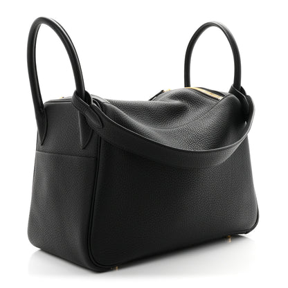 Hermes Taurillon Clemence Lindy 30 Black 3 of 11