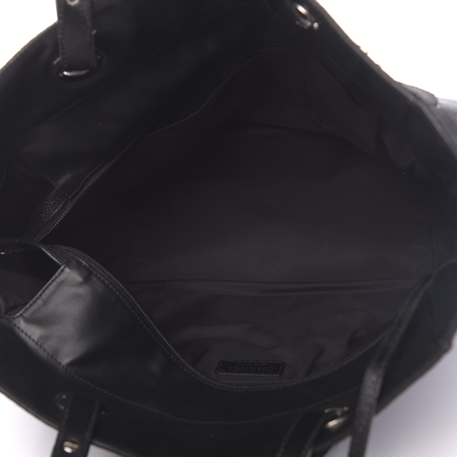 Chanel Coated Canvas Quilted Large Paris Biarritz Tote Black 5 of 10