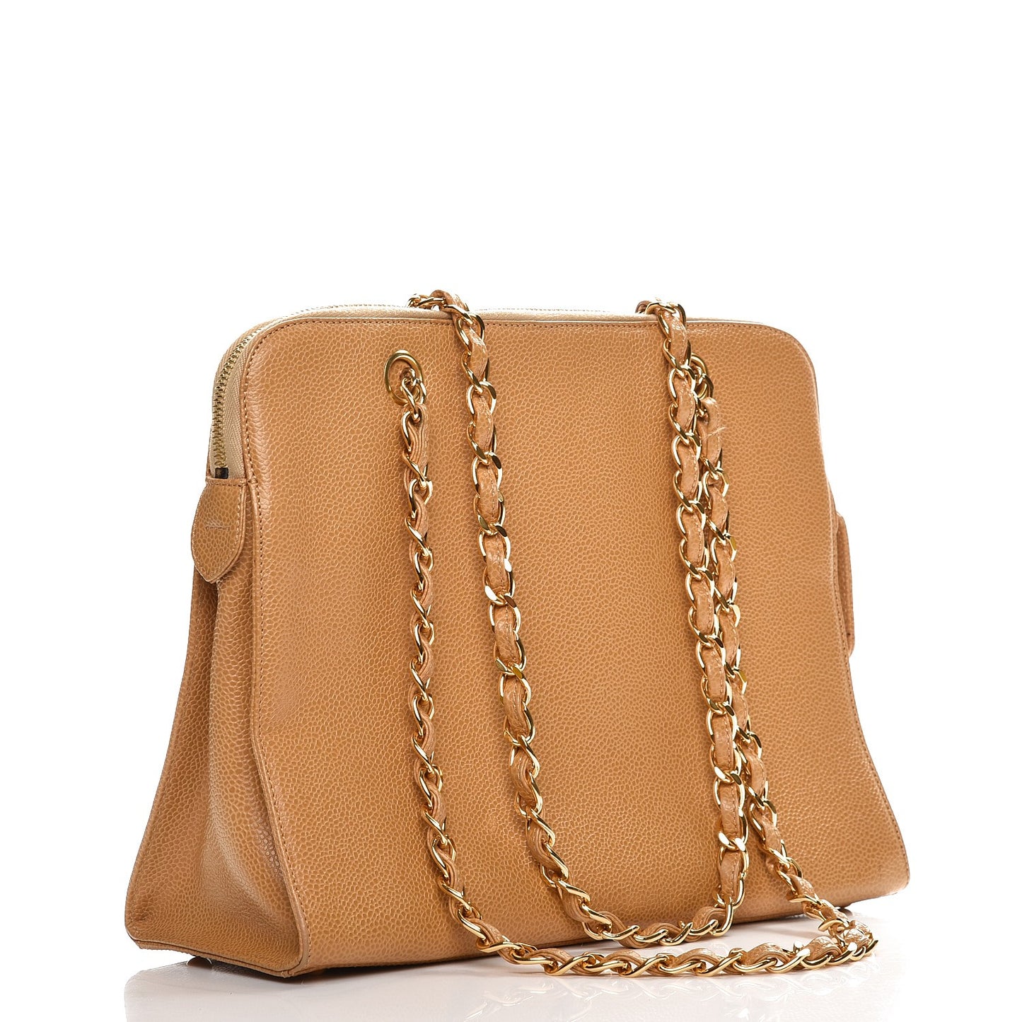 Caviar Flap Shoulder Bag Beige
