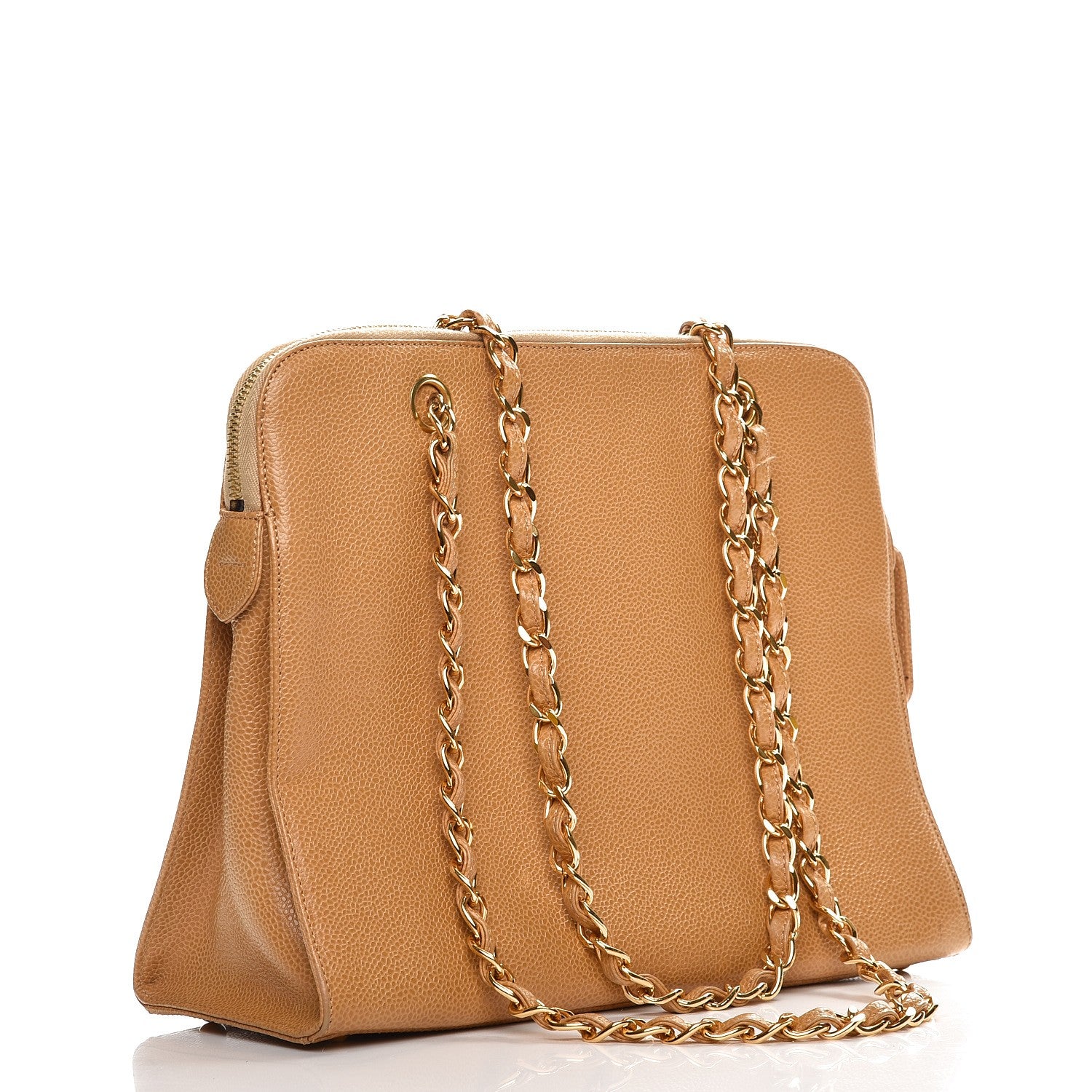 Chanel Caviar Flap Shoulder Bag Beige 3 of 11