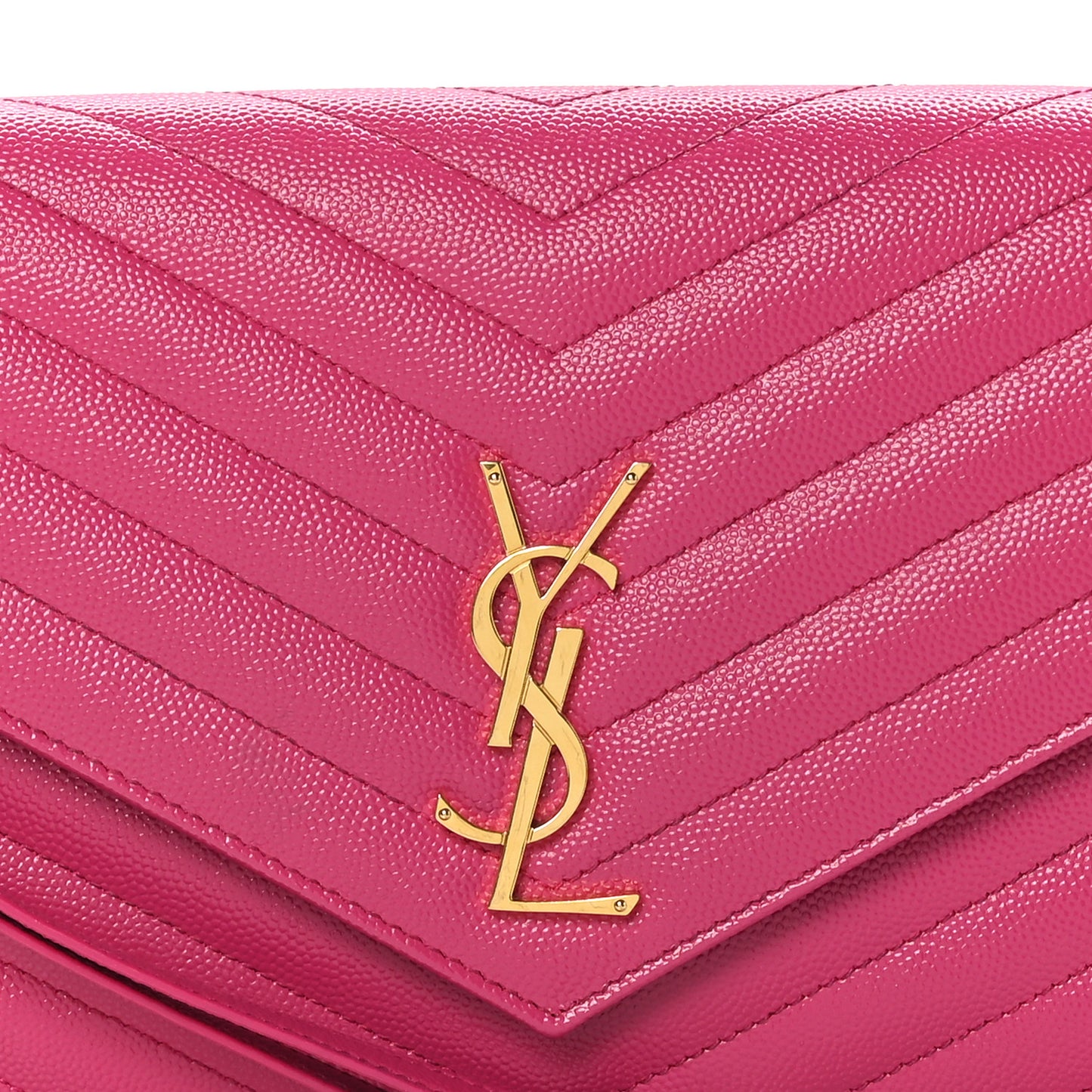 Grain De Poudre Matelasse Chevron Monogram Envelope Clutch Fuxia Couture