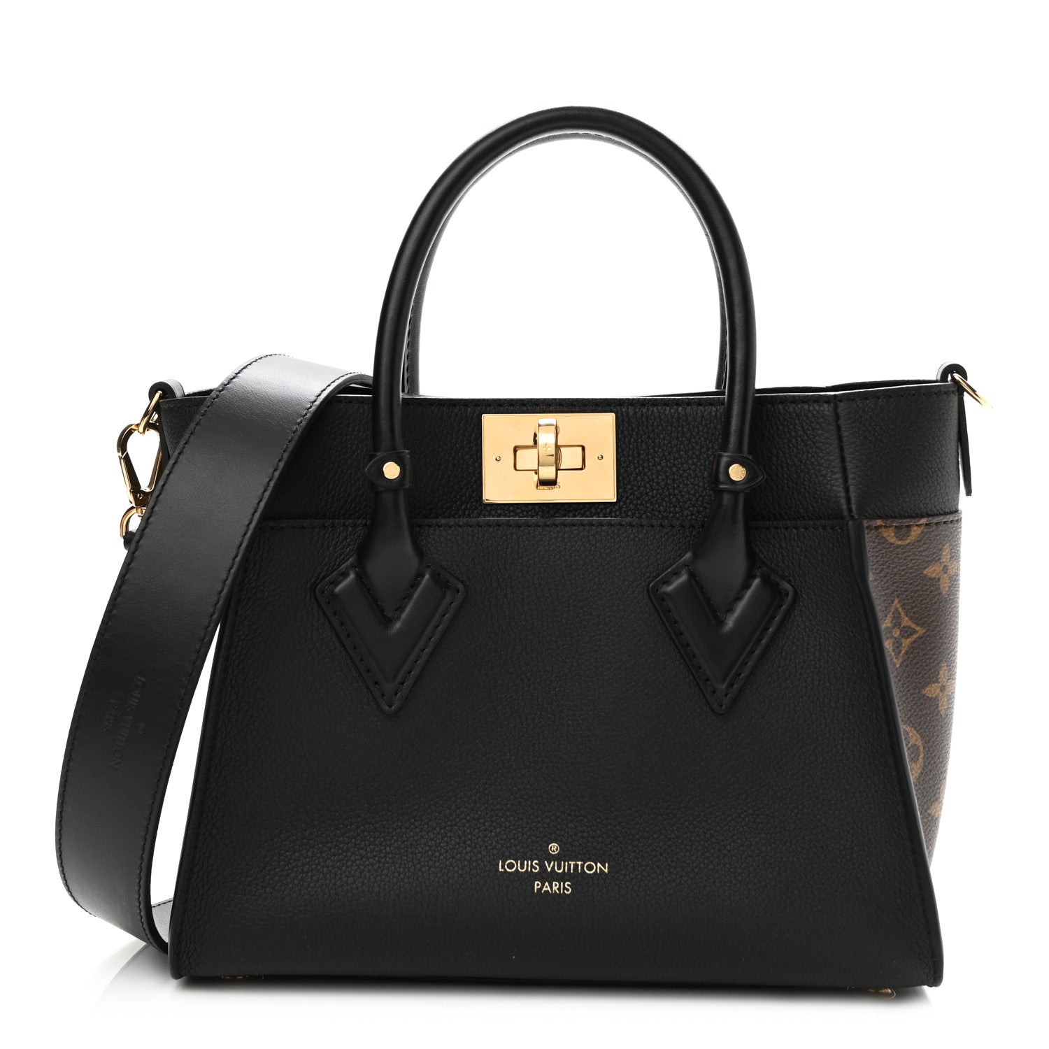 Louis Vuitton Calfskin Monogram On My Side PM Black 1 of 10
