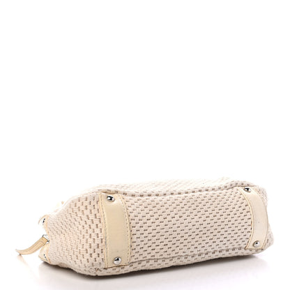 Chanel Canvas Woven Lambskin Lax Shoulder Bag Ivory 3 of 6