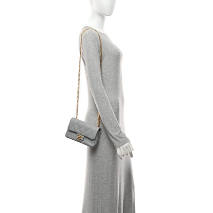 Chanel Caviar Quilted Mini Sweetheart Rectangular Flap Light Grey 2 of 10