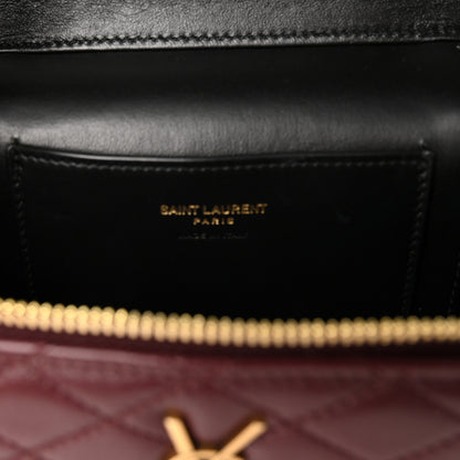 Saint Laurent Lambskin Quilted Mini Gaby Vanity Case Rouge Cabernet 6 of 9