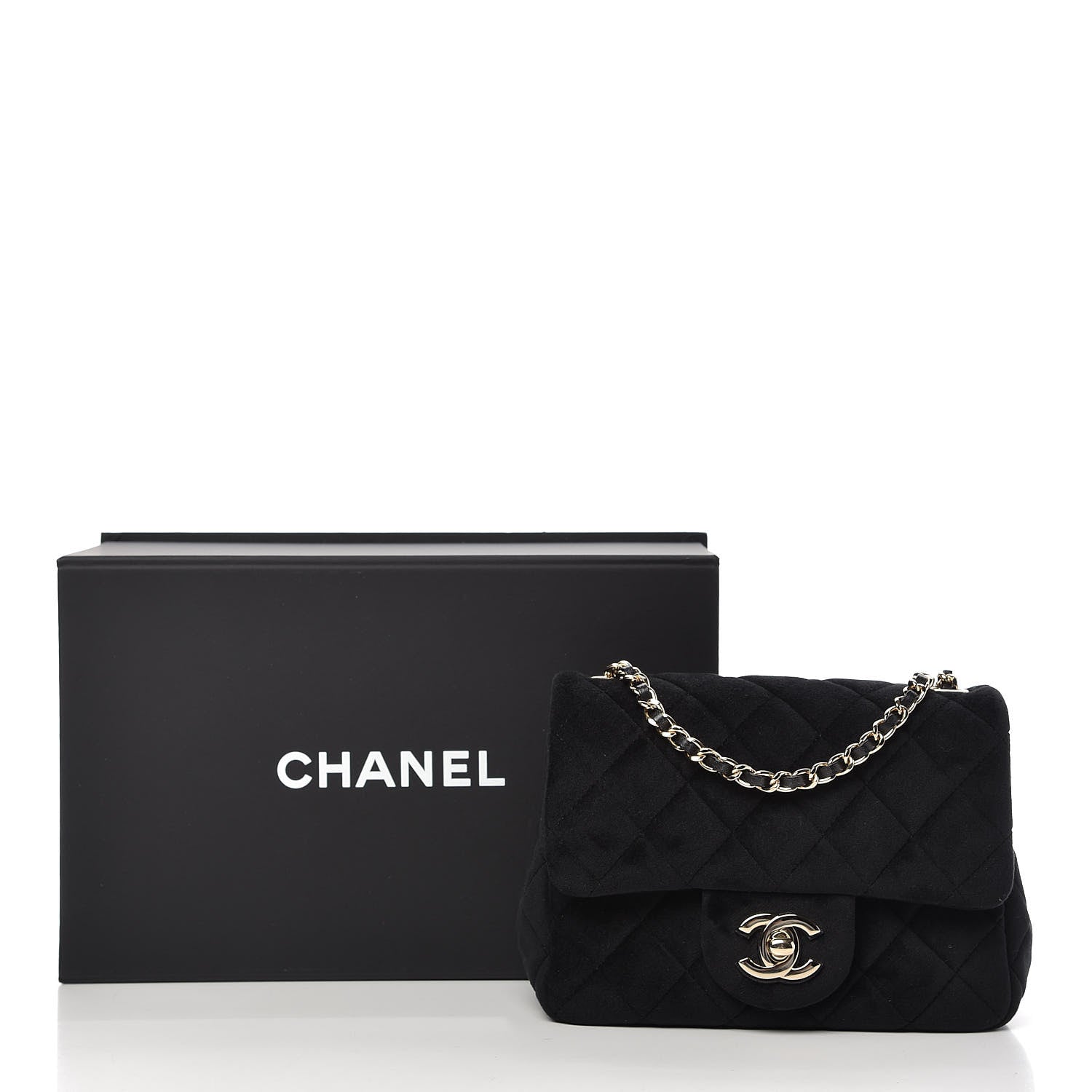 Chanel Velvet Quilted Mini Pearl Crush Flap Black 10 of 10