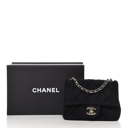 Chanel Velvet Quilted Mini Pearl Crush Flap Black 10 of 10