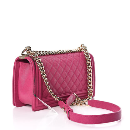 Chanel Caviar Quilted Medium Boy Flap Fuchsia 3 of 12