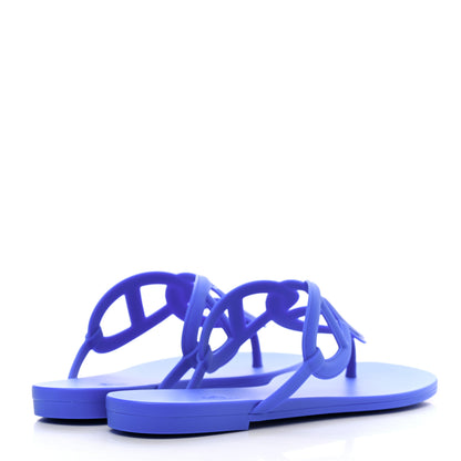 Hermes Rubber Womens Egerie Sandals 41 Bleu Outremer 4 of 7