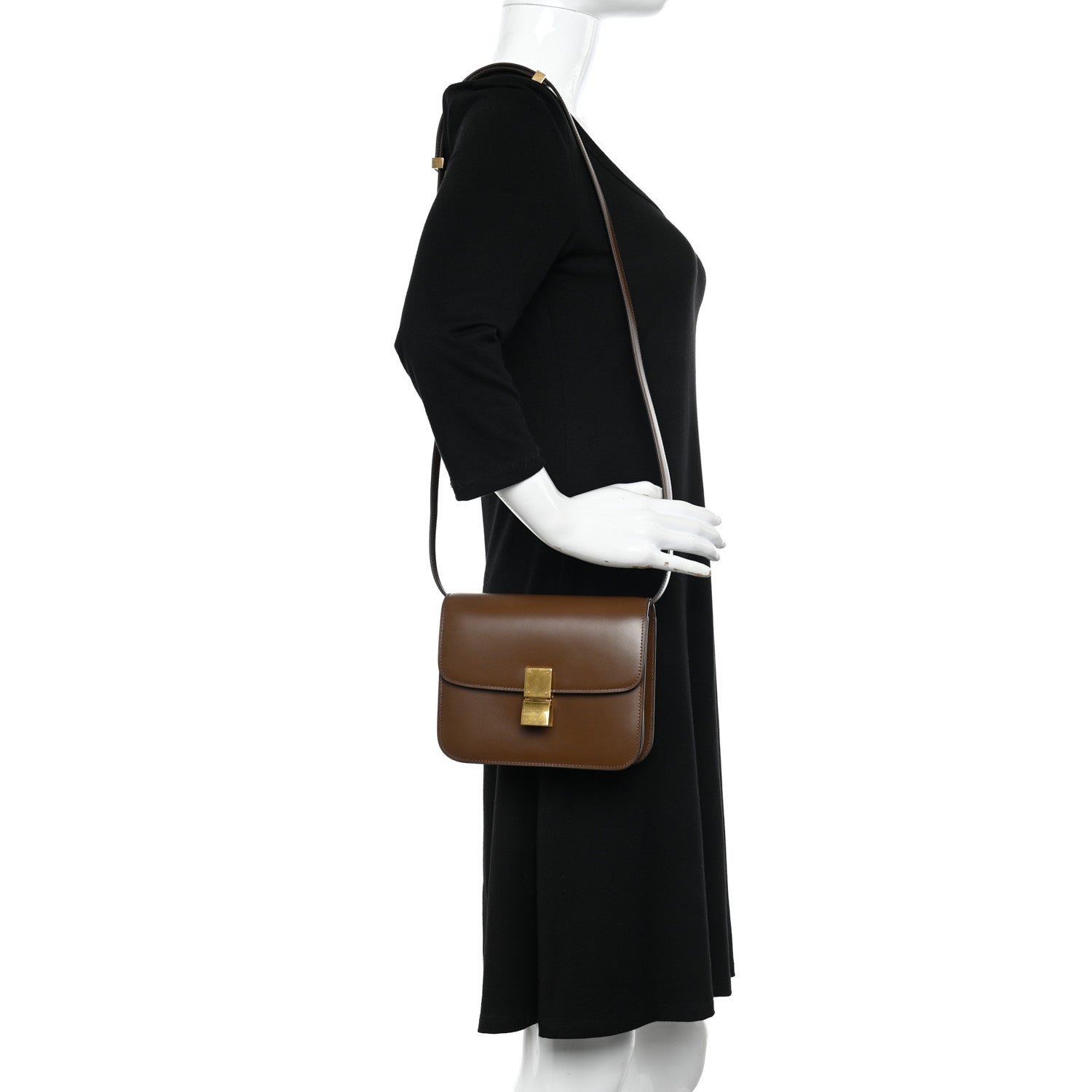 Celine Box Calfskin Teen Classic Box Flap Bag Camel 3 of 10