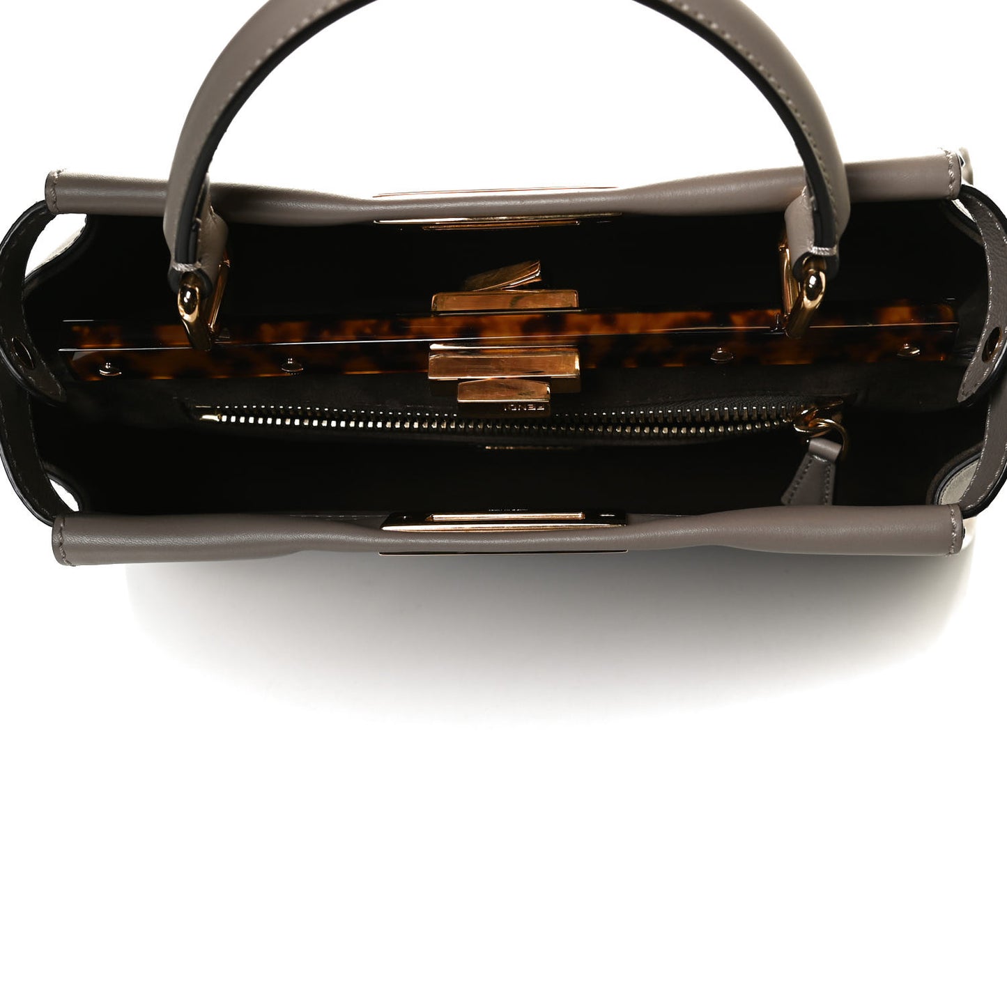 Vitello Seta Plexiglass Tortoise Medium Peekaboo Iconic Satchel Tortora