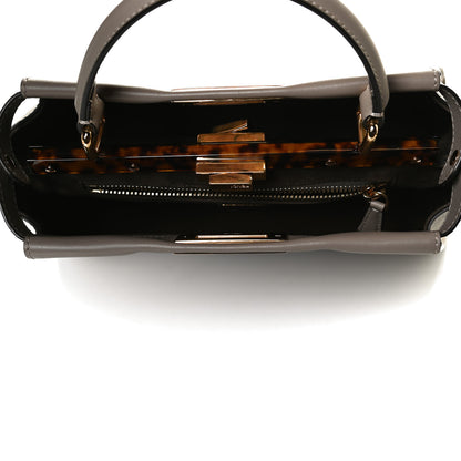 Fendi Vitello Seta Plexiglass Tortoise Medium Peekaboo Iconic Satchel Tortora 5 of 13