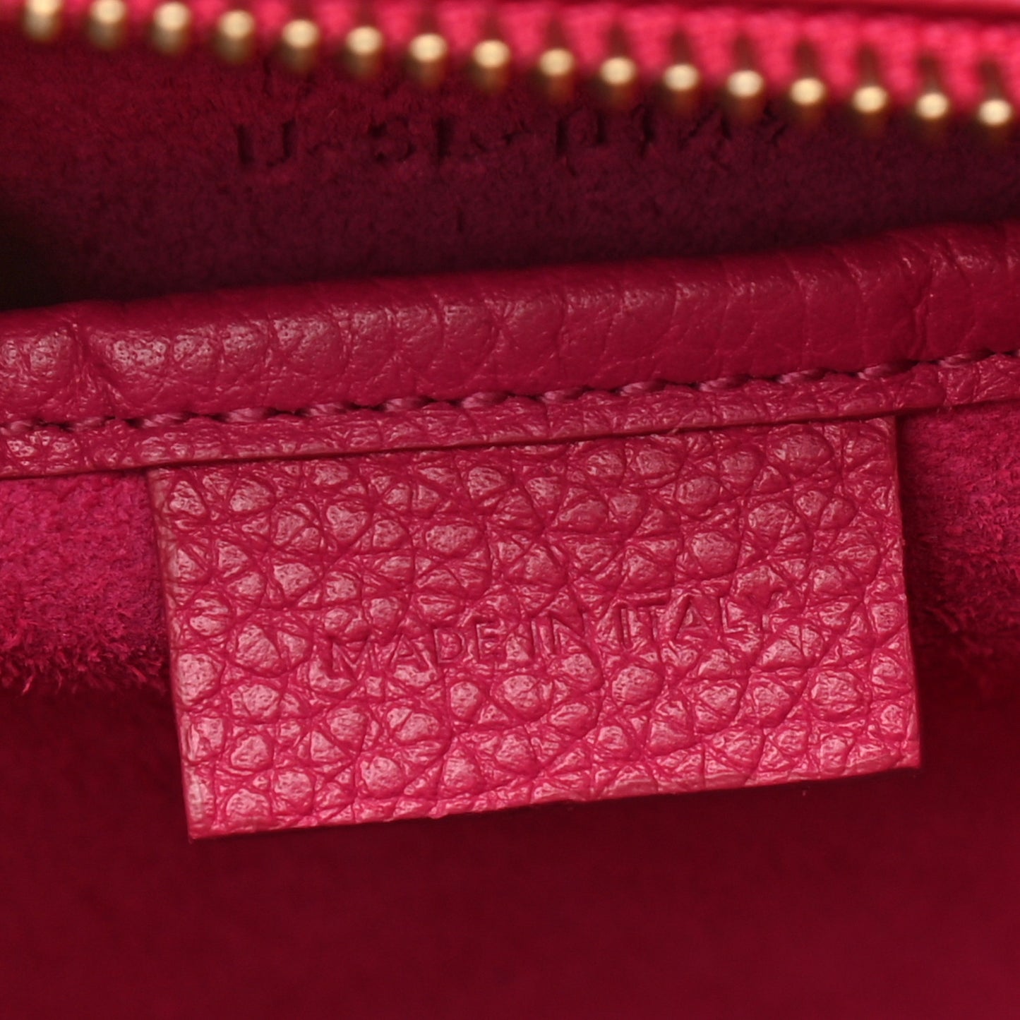 Drummed Calfskin Nano Luggage Fuchsia