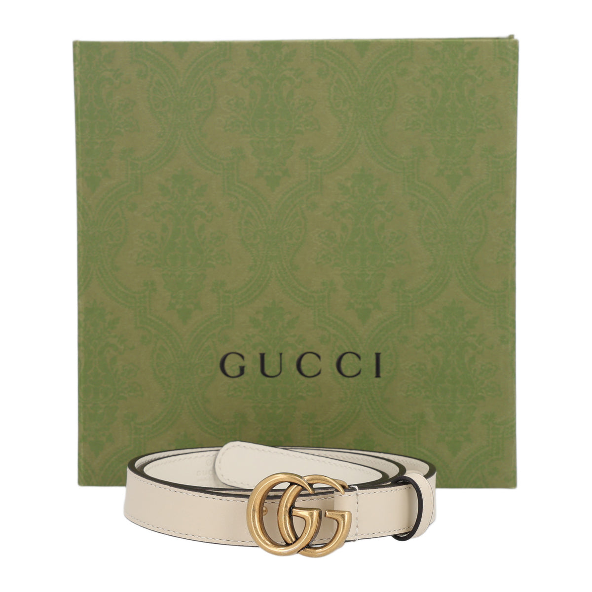 Gucci Calfskin Double G 20mm Belt 75 30 Mystic White 6 of 6
