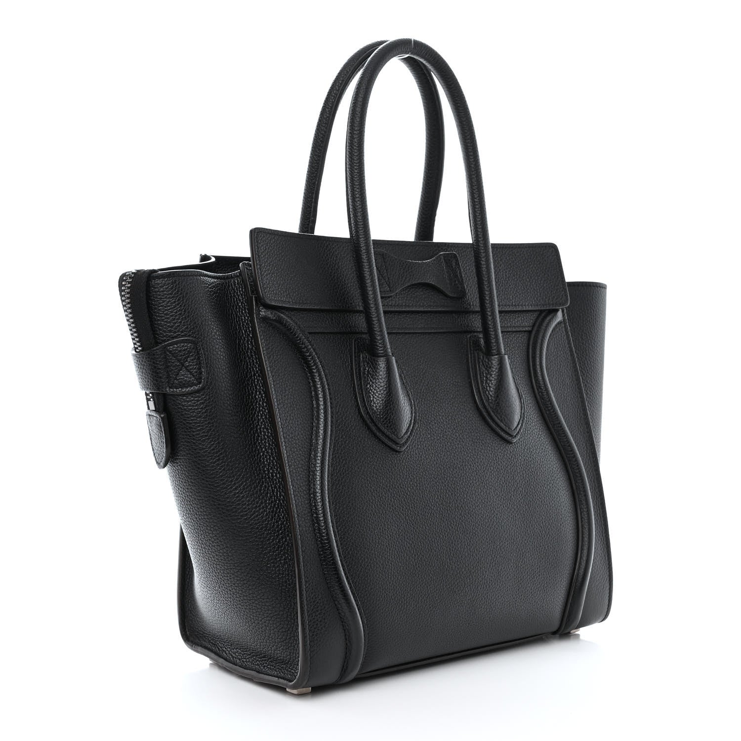 Celine Drummed Calfskin Micro Luggage Black 3 of 11