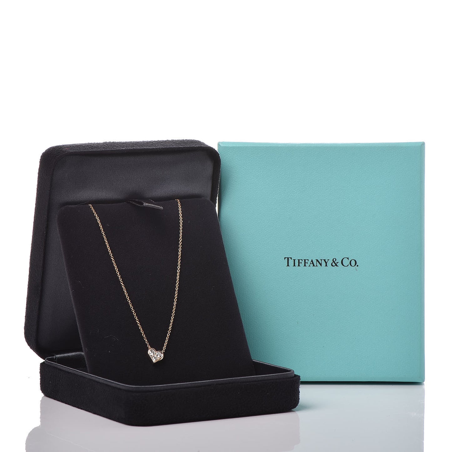 18K Rose Gold Diamond Heart Pendant Necklace