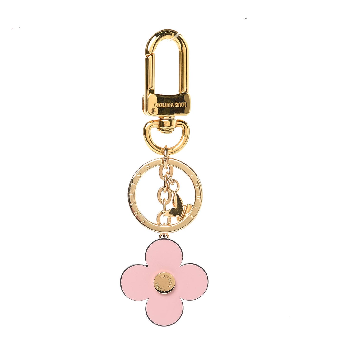 Monogram Blooming Flowers BB Bag Charm Key Holder Pink