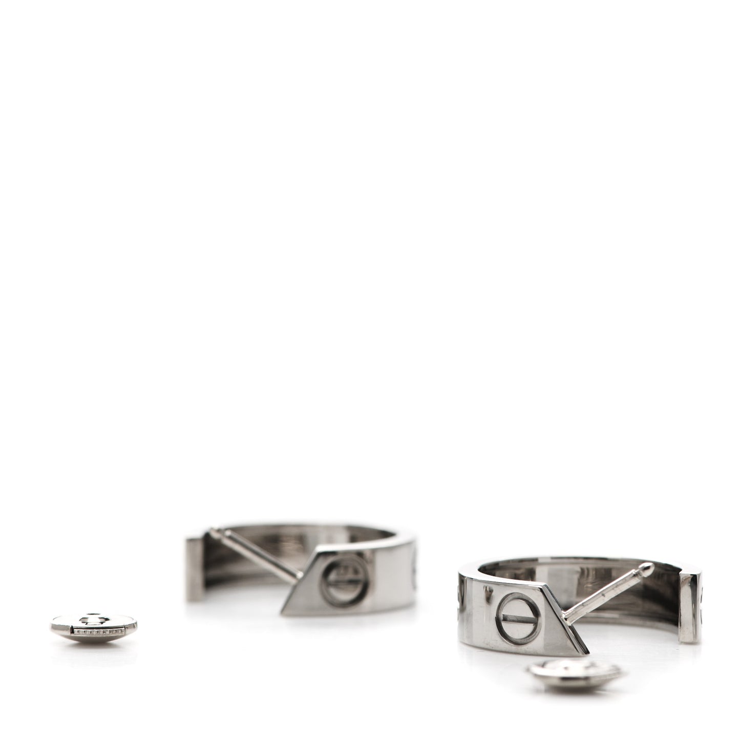 18K White Gold 5.5mm LOVE Hoop Earrings