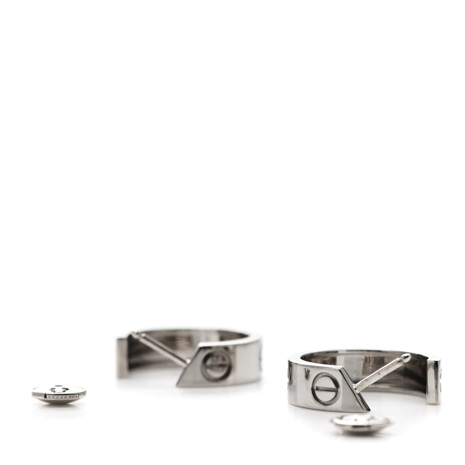 Cartier 18K White Gold 5.5mm LOVE Hoop Earrings 3 of 6