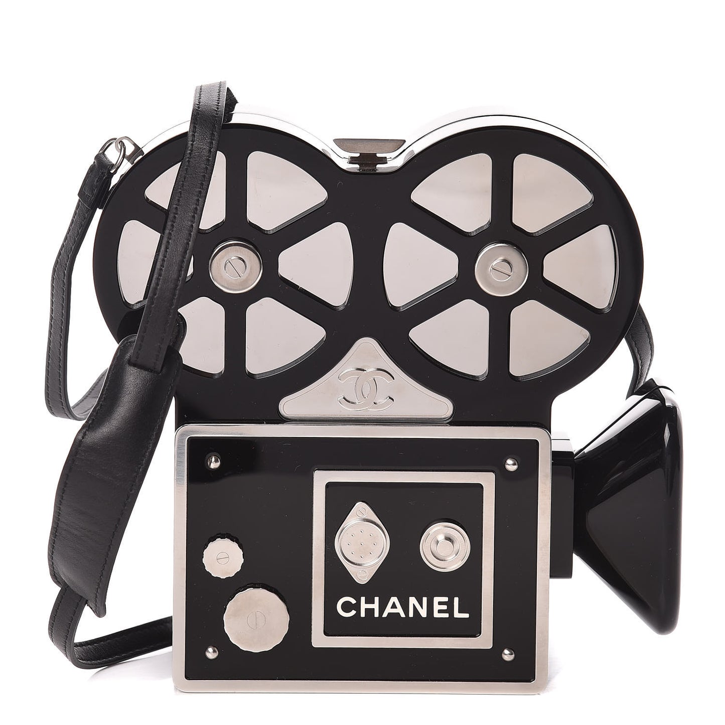 Plexiglass Crystal Buonasera Film Projector Minaudiere Clutch Black