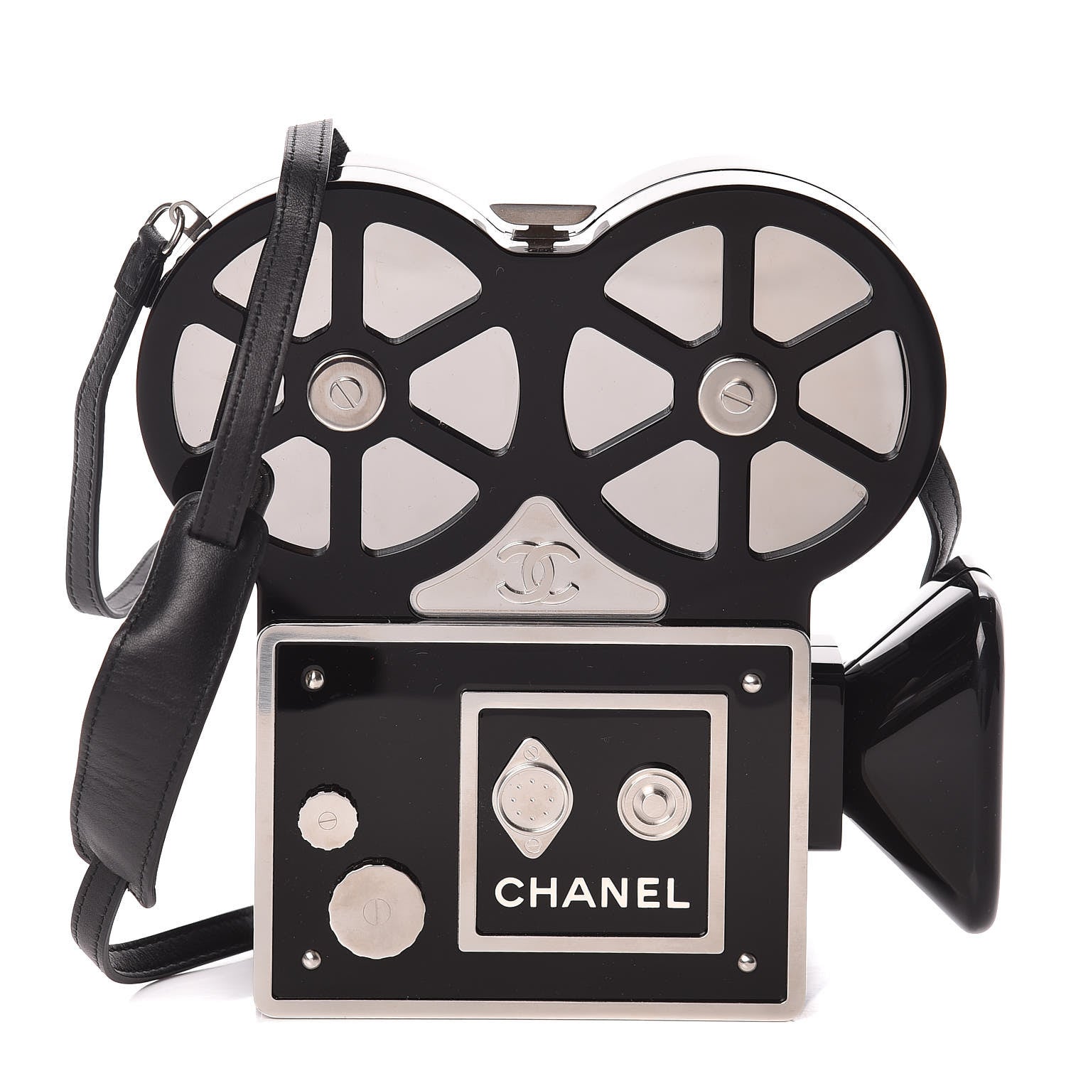 Chanel Plexiglass Crystal Buonasera Film Projector Minaudiere Clutch Black 1 of 13