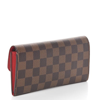 Louis Vuitton Damier Ebene Emilie Wallet Red 2 of 6