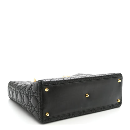 Christian Dior Lambskin Cannage Large Lady Dior Black Black 4 of 12