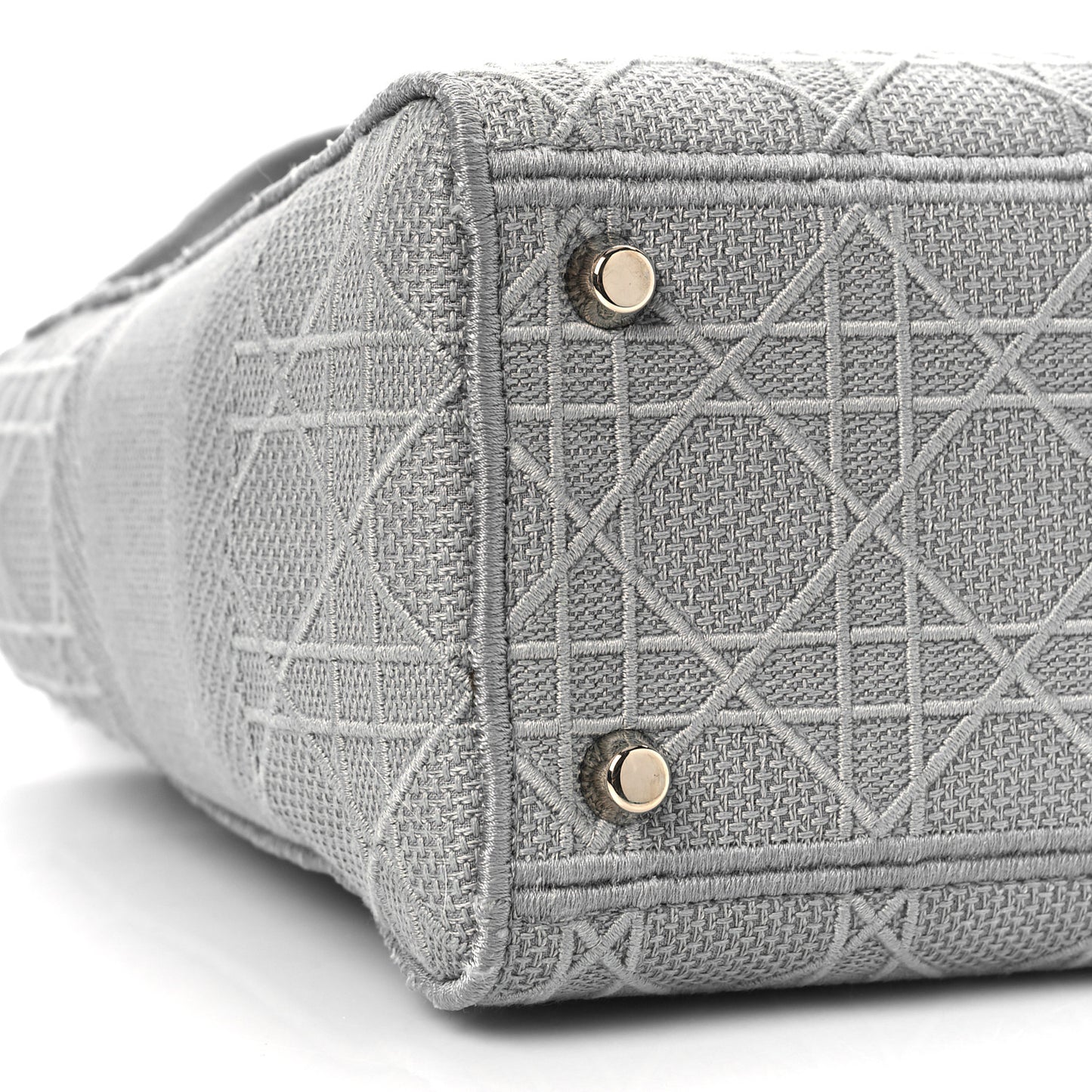 Canvas Embroidered Cannage Medium Lady Gray