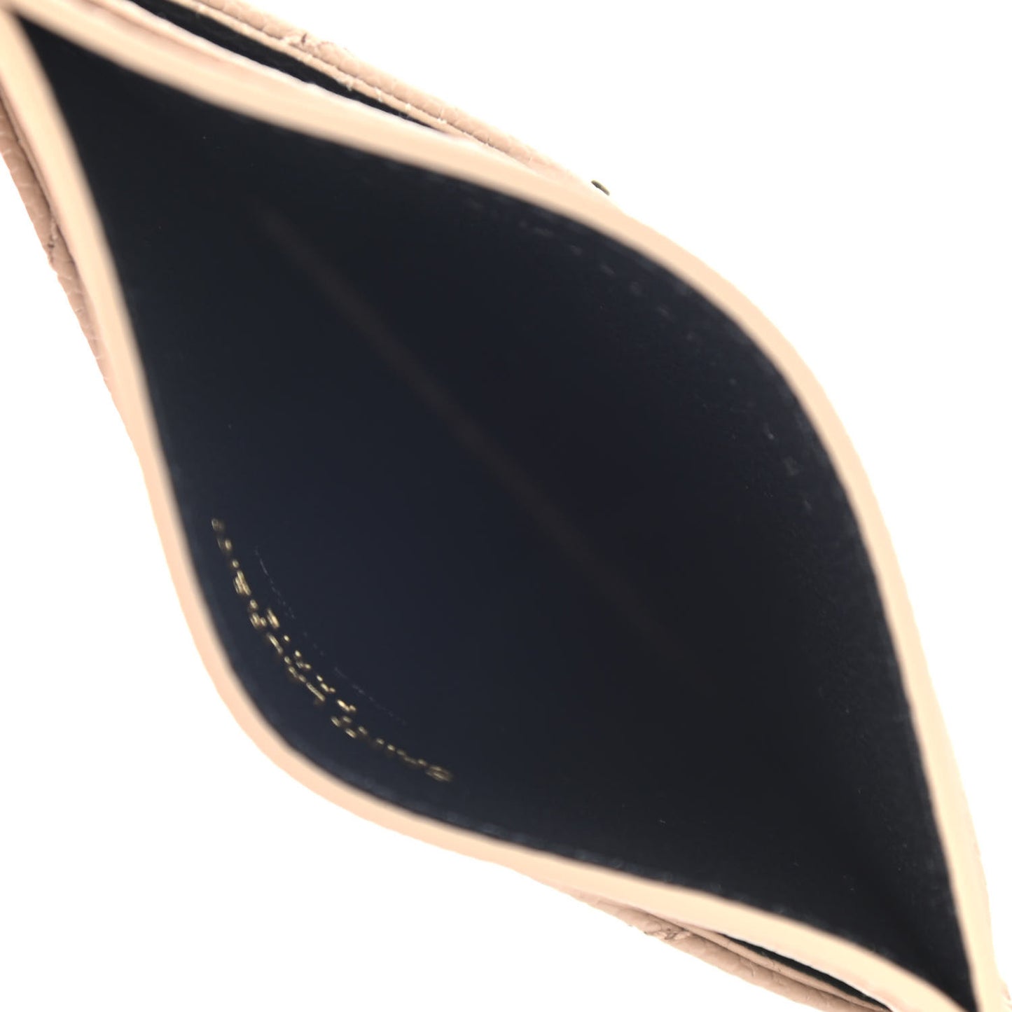 Grain De Poudre Matelasse Chevron Monogram Credit Card Case Dark Beige
