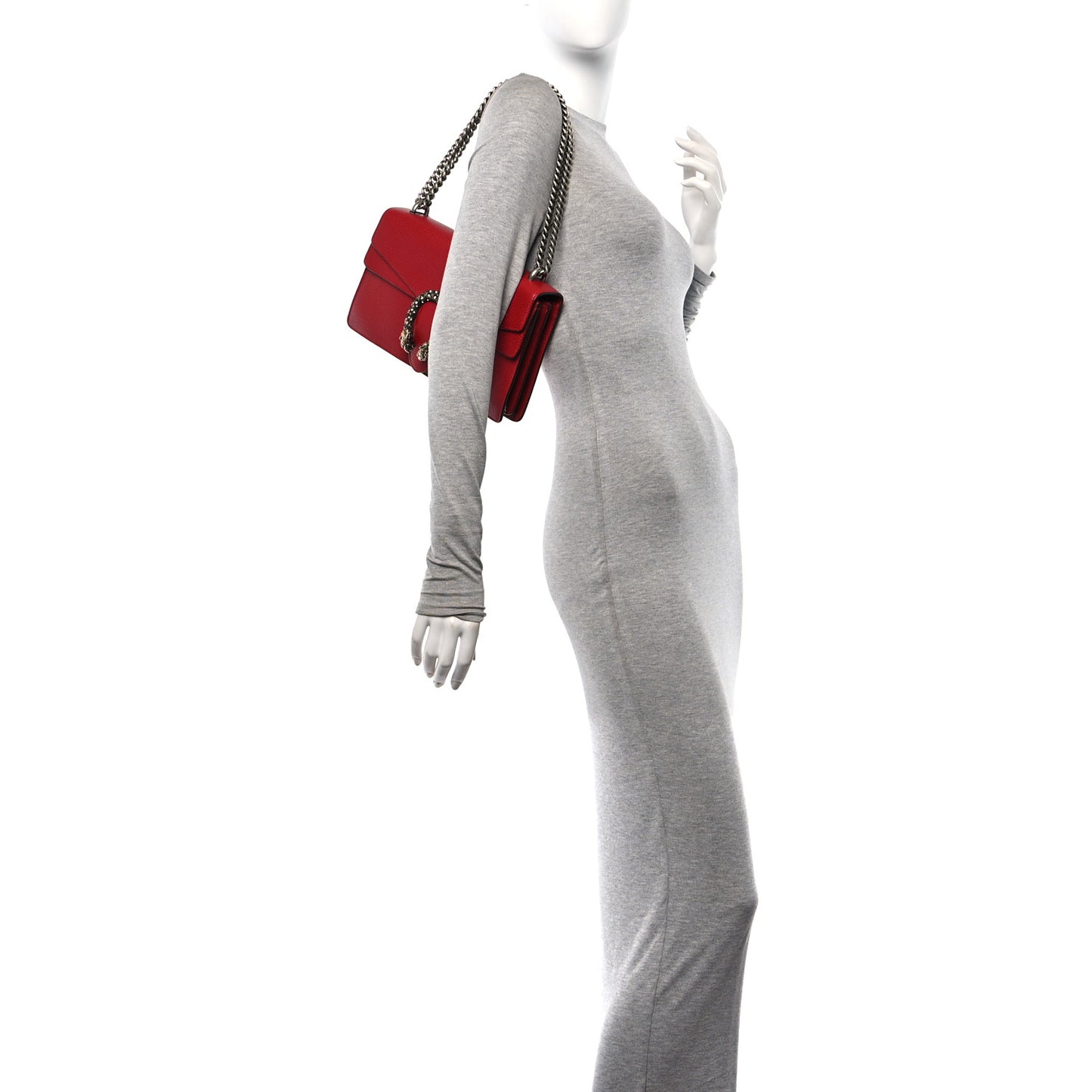 Dollar Calfskin Swarovski Crystal Small Dionysus Shoulder Bag Hibiscus Red