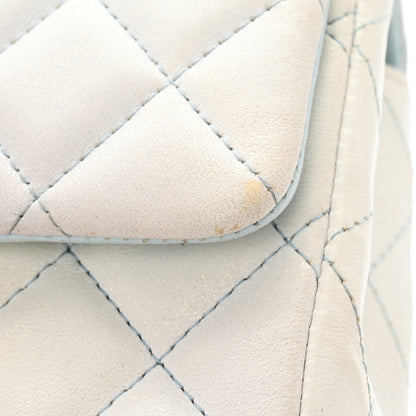 Chanel Perforated Lambskin Quilted Mini Rectangular Flap Light Blue Light Purple White 14 of 15