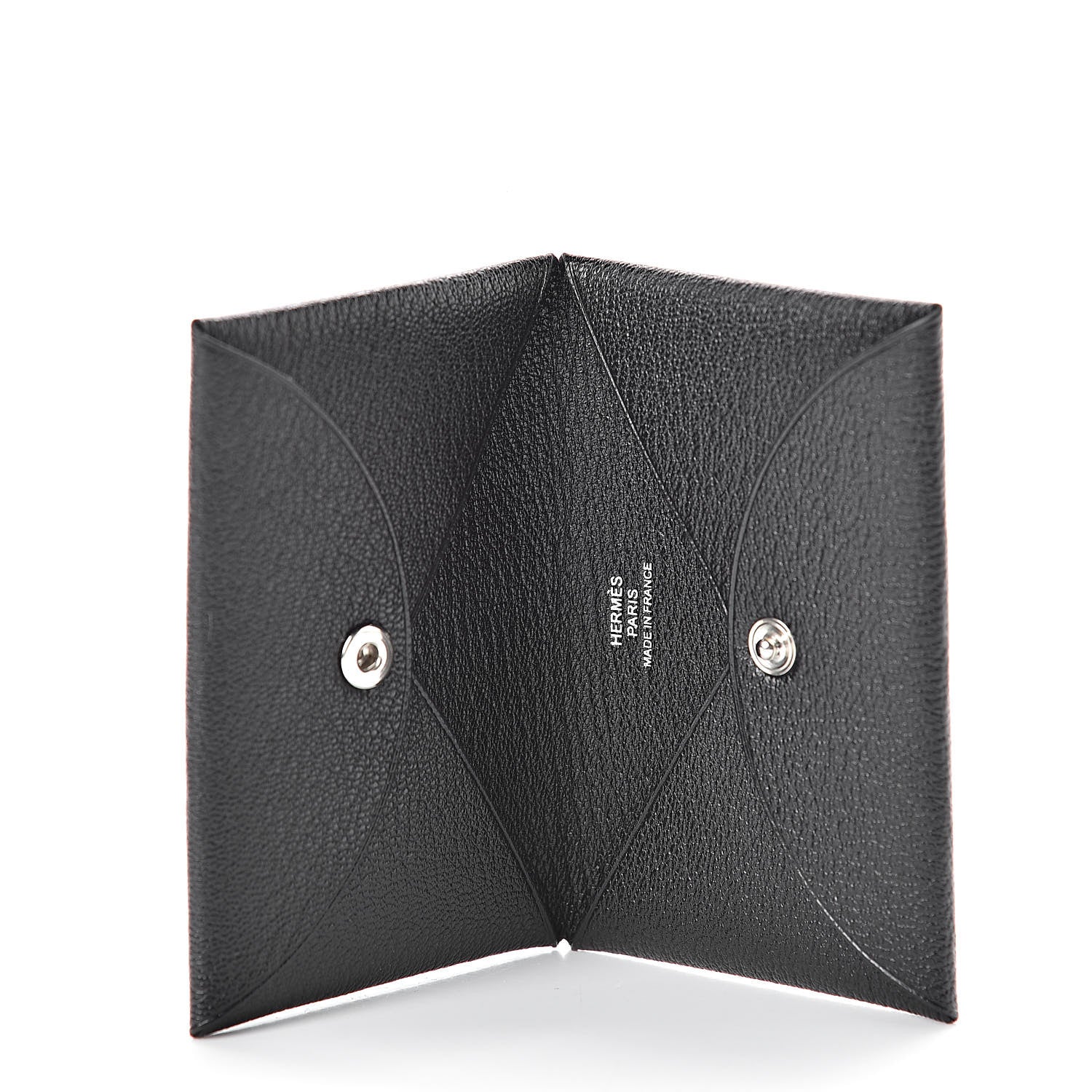 Hermes Chevre Mysore Calvi Card Case Black 5 of 8
