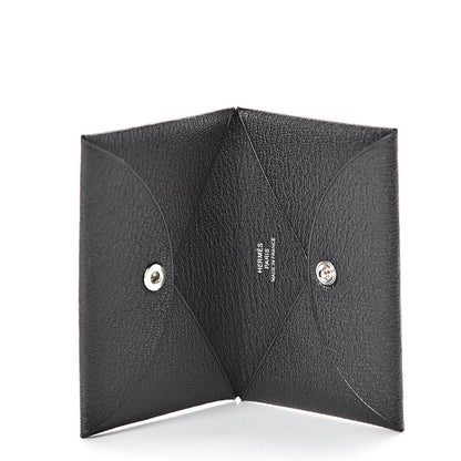 Hermes Chevre Mysore Calvi Card Case Black 5 of 8