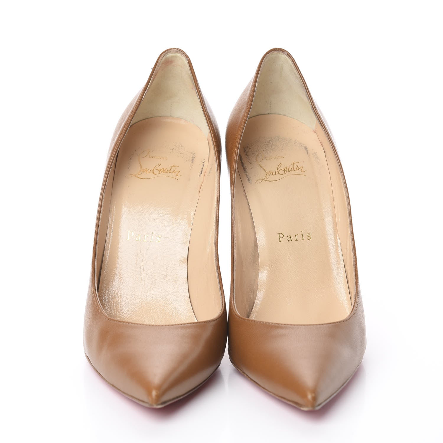 Christian Louboutin Shiny Nappa Decoltish 100 Pumps 37.5 Safari 2 of 7