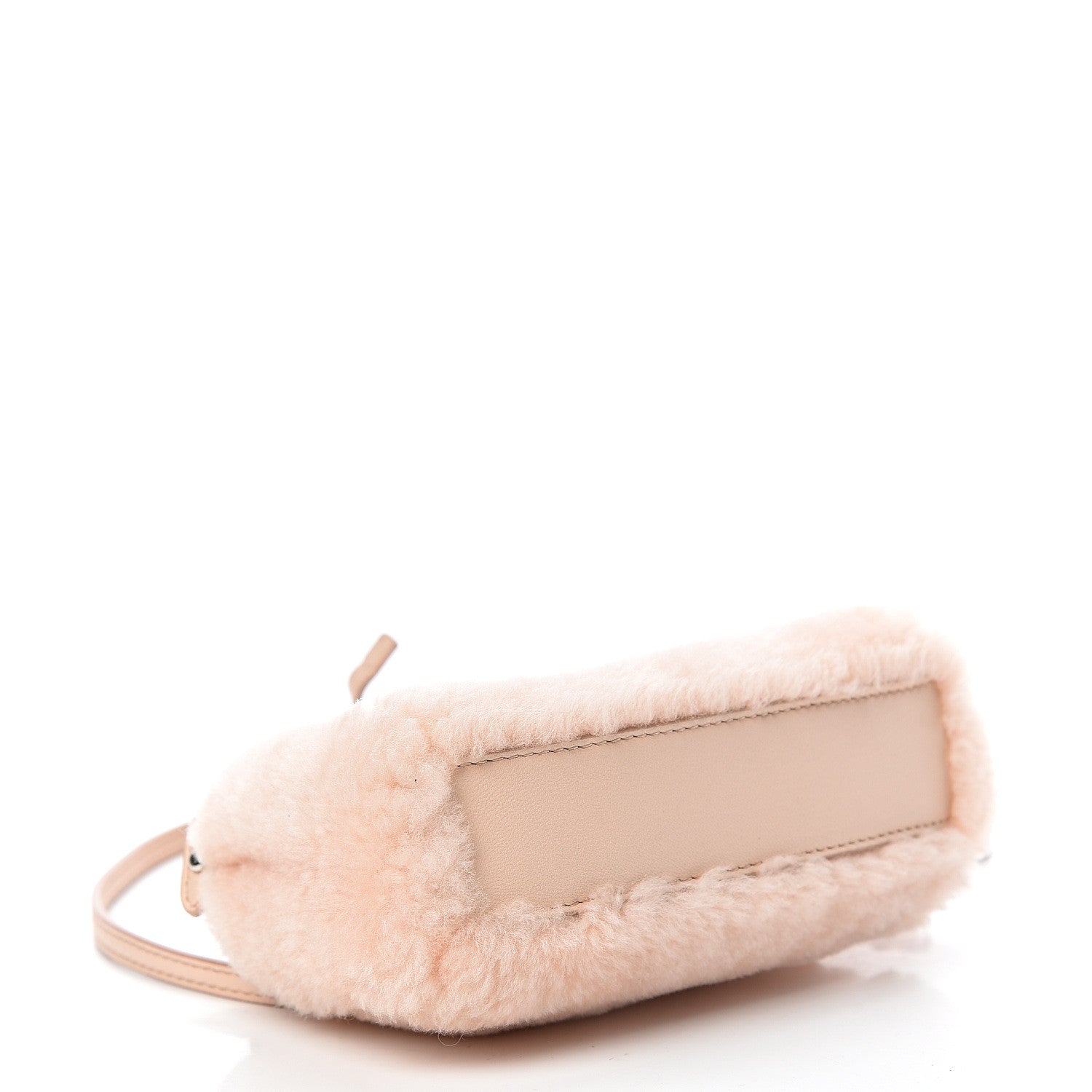 Fendi Shearling Shiny Nappa Micro Peekaboo Iconic Satchel Light Rose 3 of 14