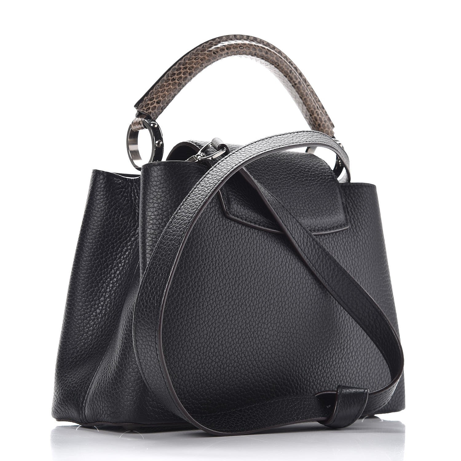 Louis Vuitton Taurillon Python Capucines BB Black 3 of 8