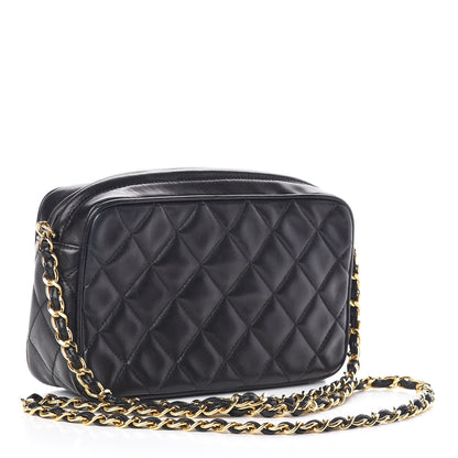 Chanel Lambskin Quilted CC Tassel Camera Case Black 3 of 13