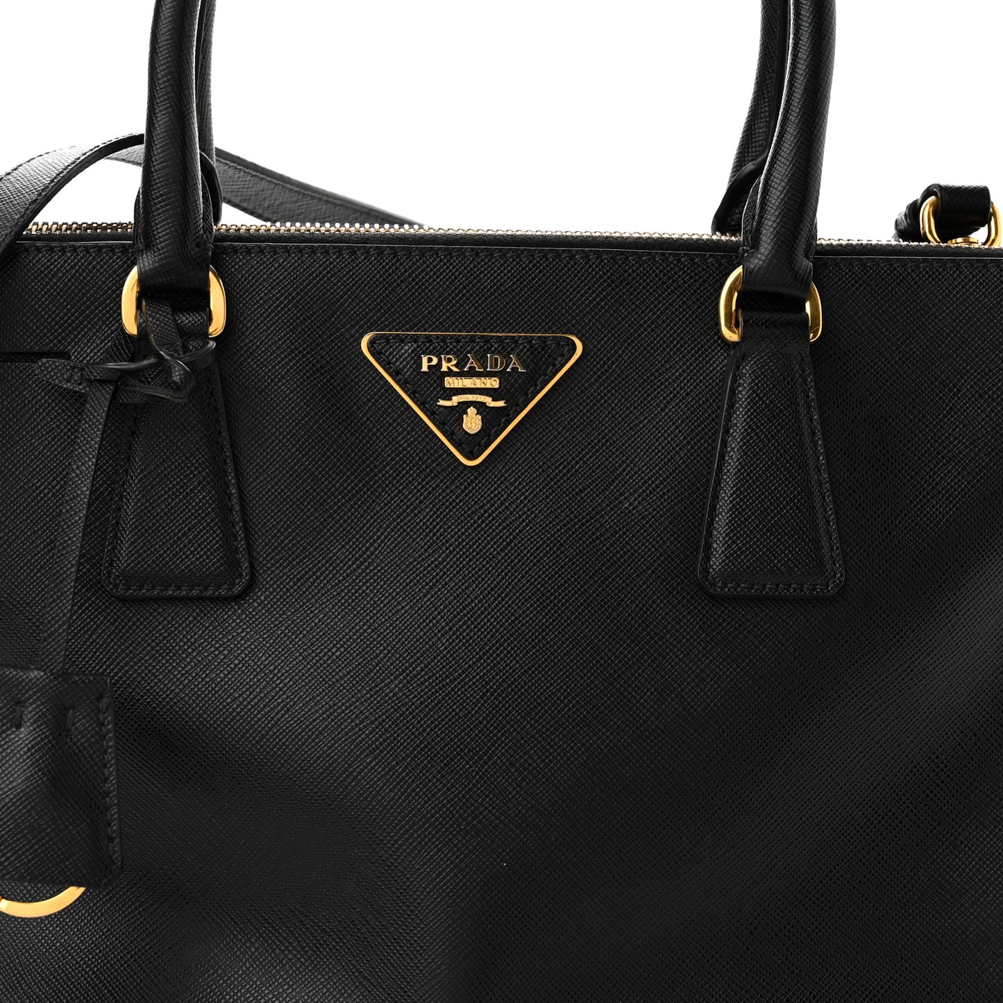 Saffiano Small Galleria Double Zip Tote Black