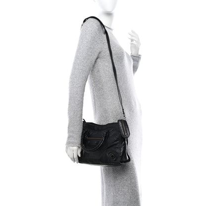 Balenciaga Agneau Classic Hardware S City Logo Strap Black White 2 of 10