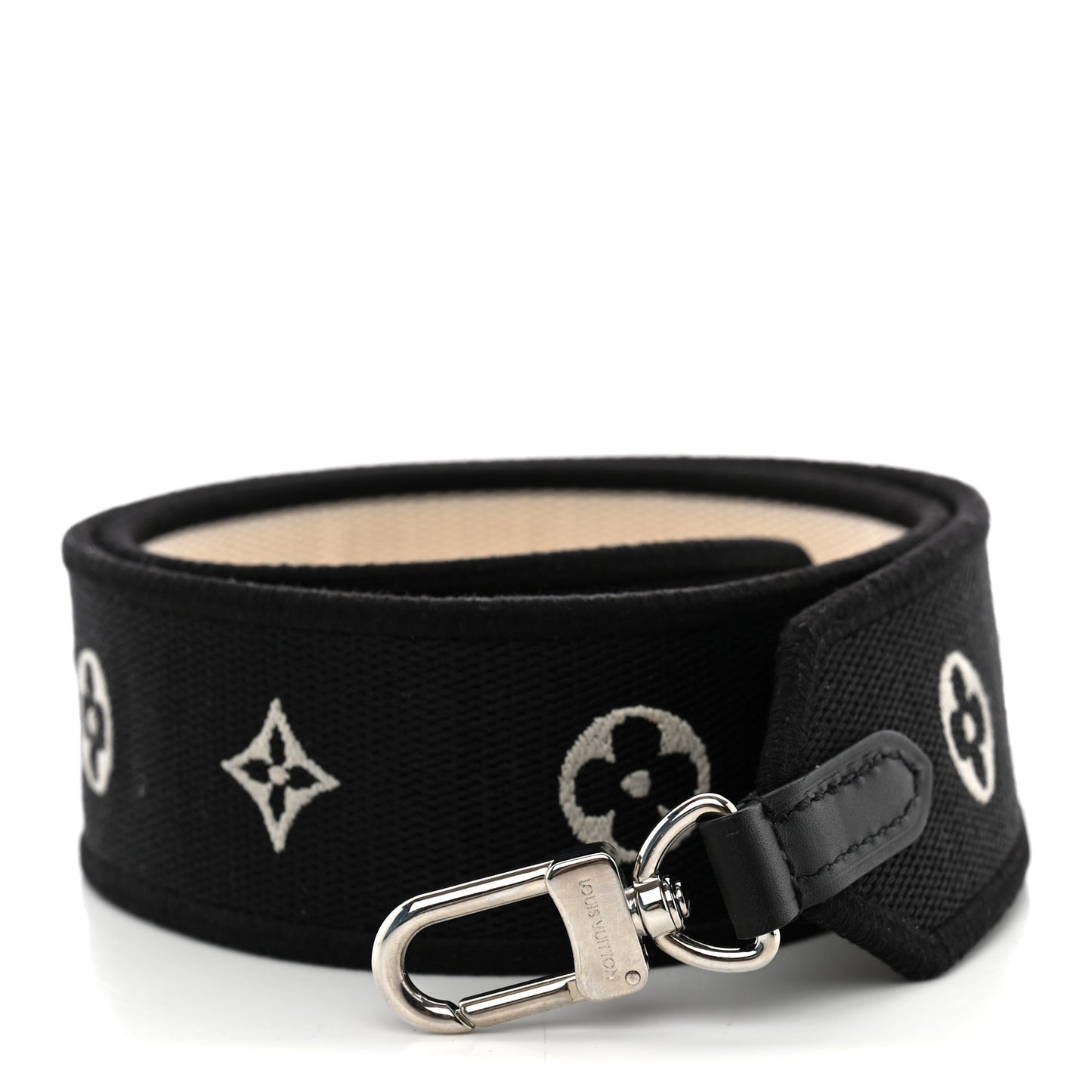 Jacquard Bandouliere Shoulder Strap Cream Black