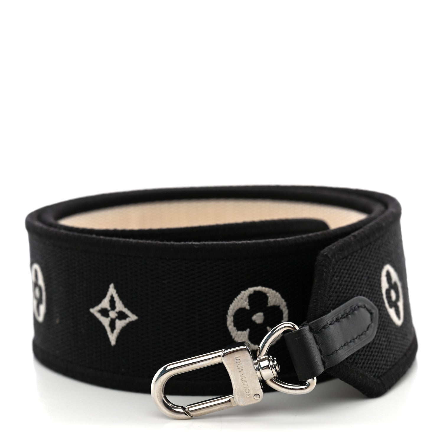 Louis Vuitton Jacquard Bandouliere Shoulder Strap Cream Black 1 of 4