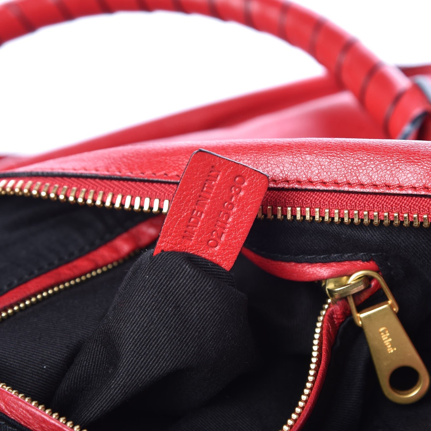 Chloe Calfskin Embroidered Medium Marcie Satchel Red 10 of 10