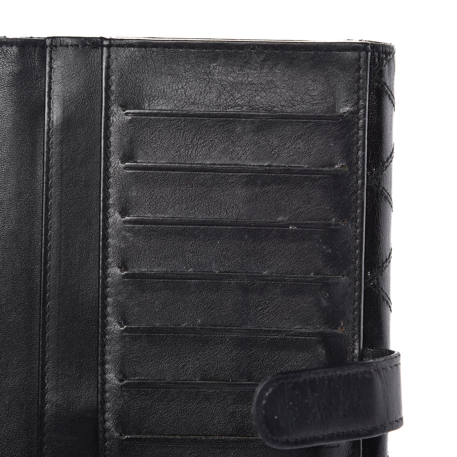 Chanel Lambskin Diamond Stitched Flap Wallet Black 14 of 15