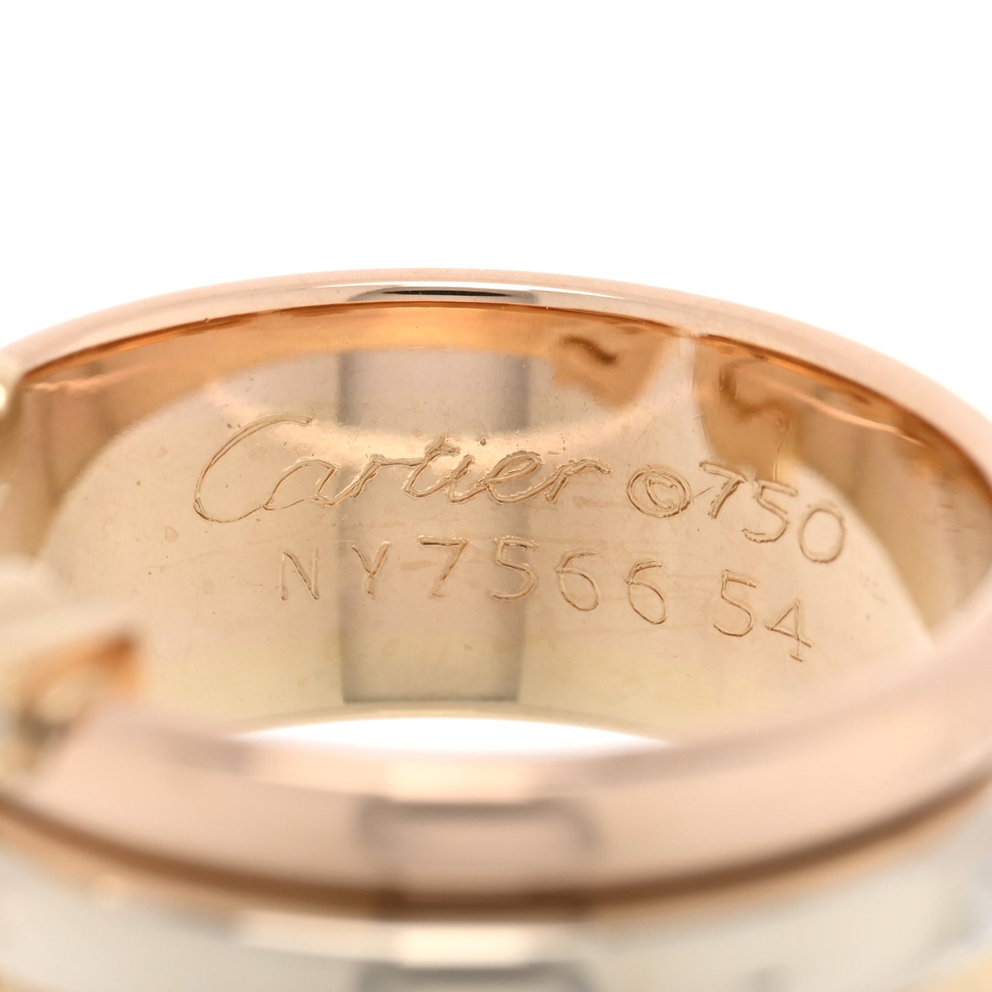 18K Pink Yellow White Gold Diamond C De Cartier Ring 55 7.25