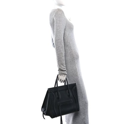 Celine Grained Calfskin Medium Phantom Luggage Black 3 of 11